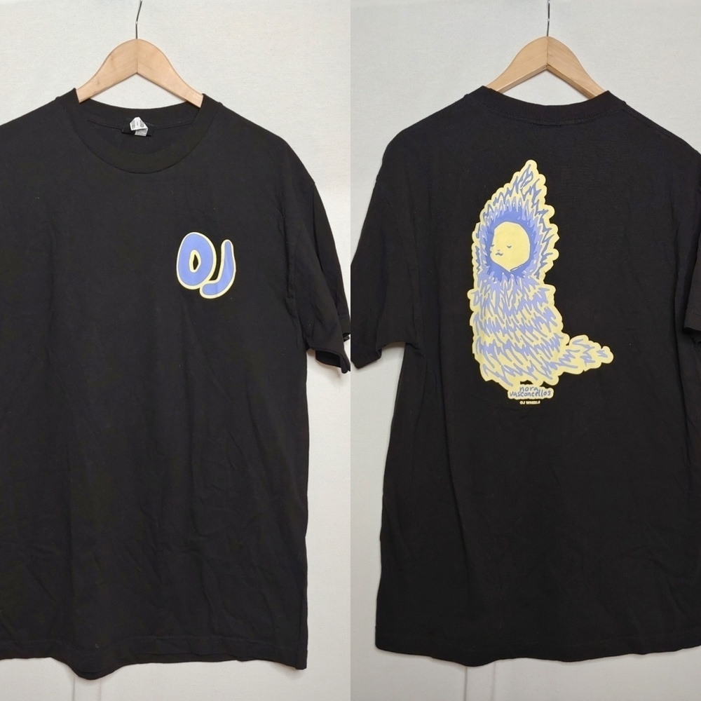 NHS OJ Wheels Nora‎ Vasconeellos Waves Graphic Tee Black Blue Yellow Large L